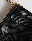 Dolce & Gabbana Black Exotic Leather Shoulder Sling Clutch Bag