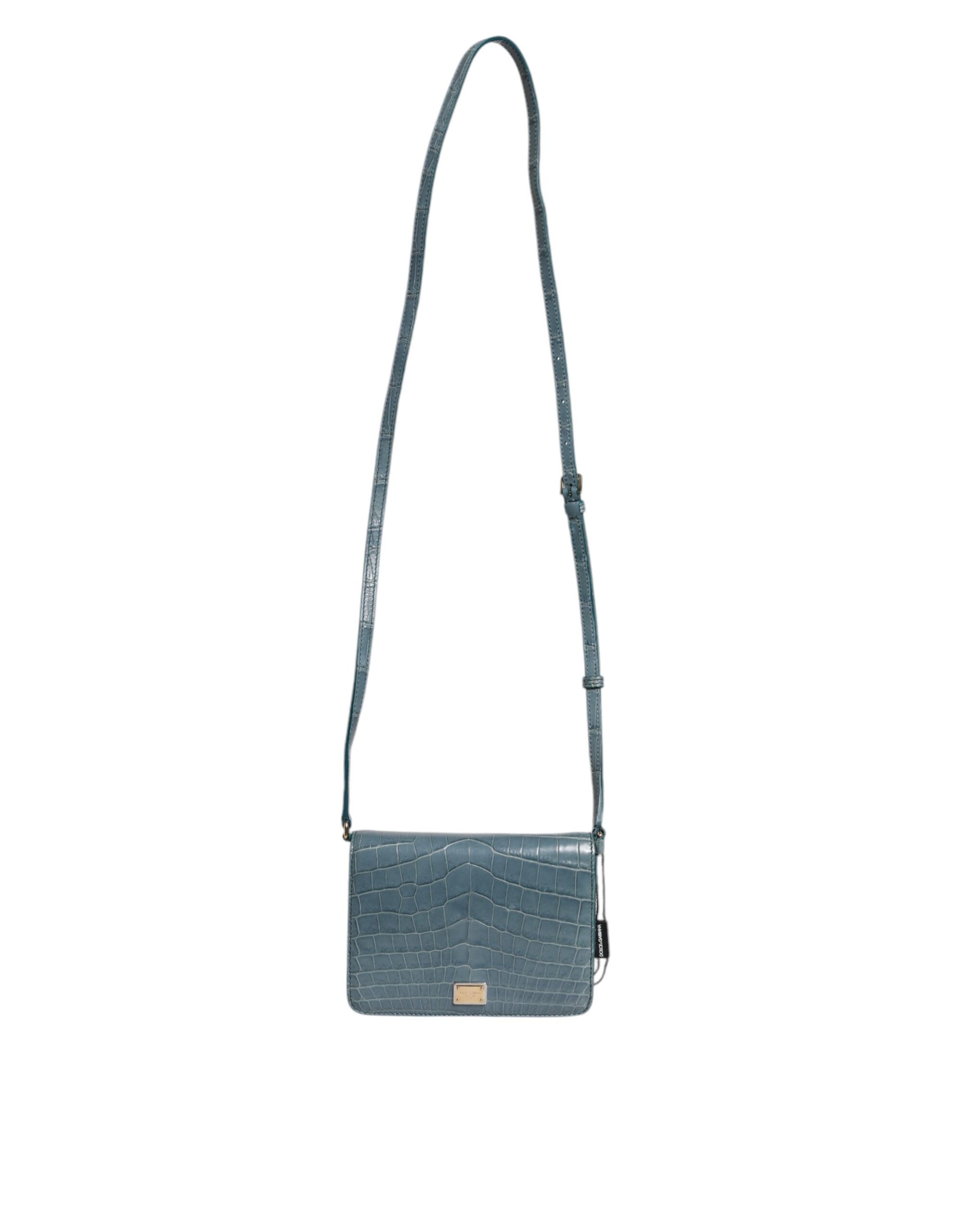 Dolce &amp; Gabbana Green Exotic Leather DG Plaque Crossbody Mini Bag