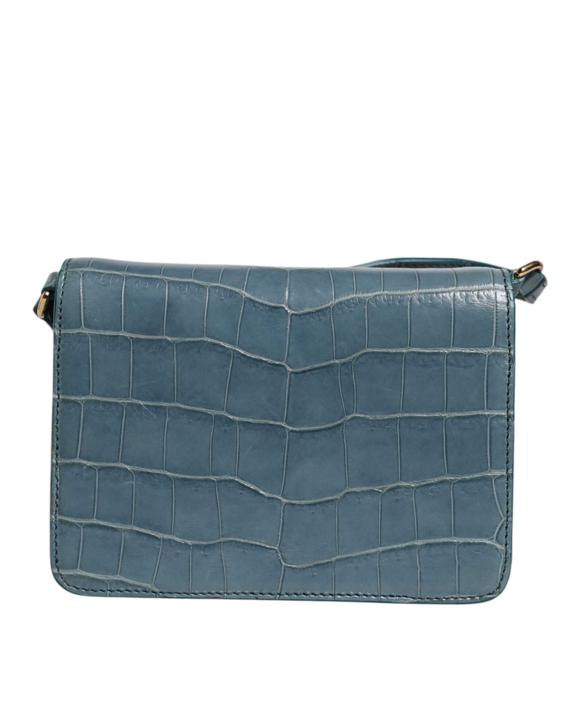 Dolce &amp; Gabbana Green Exotic Leather DG Plaque Crossbody Mini Bag
