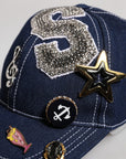 Dolce & Gabbana Blue Crystal Embellishment Baseball Cap