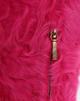 Dolce & Gabbana Pink Lamb Fur Leather Flat Boots