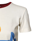 Dolce & Gabbana White Cotton Print Short Sleeves Top T-shirt