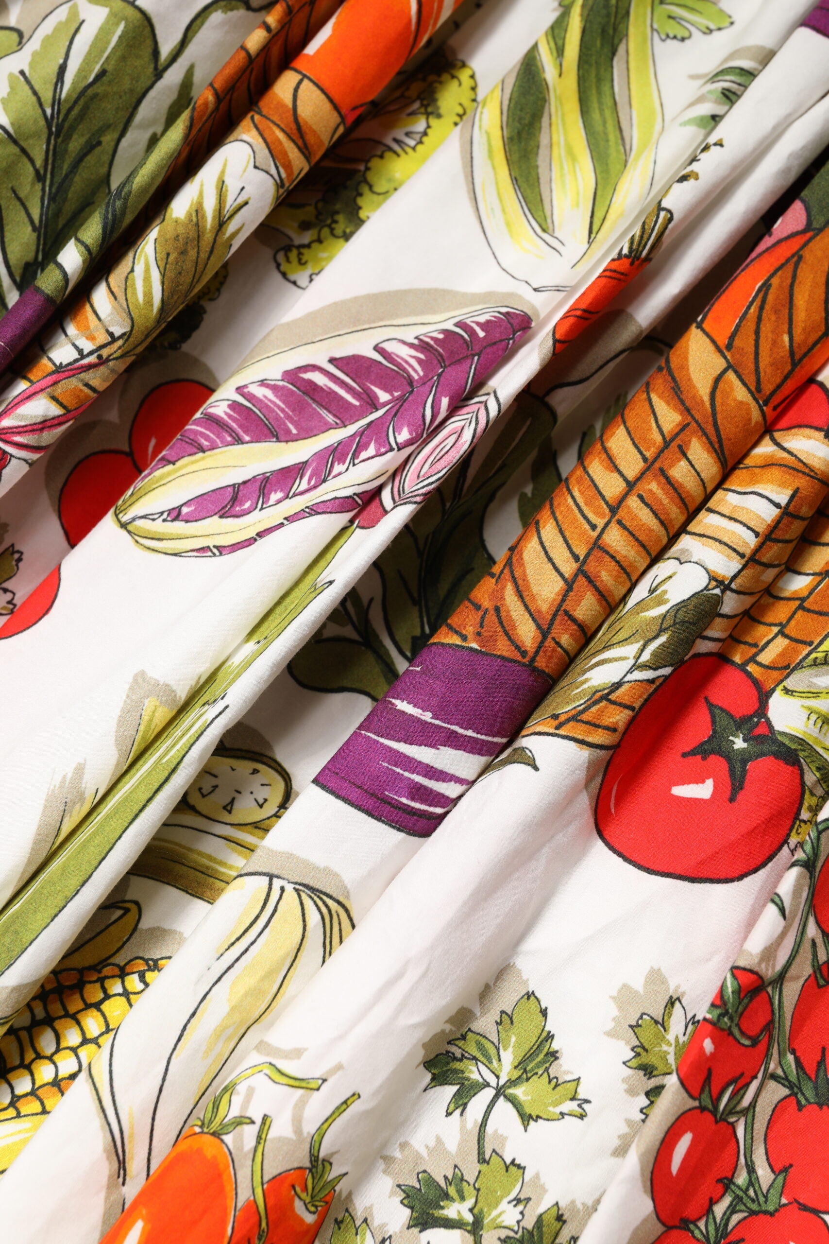 Dolce &amp; Gabbana White Vegetables Sleeveless A-line Dress