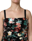 Dolce & Gabbana Black Floral Sequin Sleeveless Sheath Dress