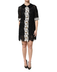 Dolce & Gabbana Black Floral Lace Embellished Mini Dress