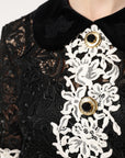 Dolce & Gabbana Black Floral Lace Embellished Mini Dress