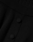 Dolce & Gabbana Black Cashmere Long Sleeves A-line Midi Dress