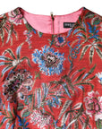 Dolce & Gabbana Red Floral Jacquard A-line Mini Dress