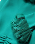 Dolce & Gabbana Green Lace Off Shoulder Sheath Mini Dress