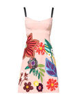 Dolce & Gabbana Pink Floral Print Spaghetti Strap Mini Dress