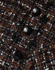 Dolce & Gabbana Brown Tweed Short Sleeves A-line Mini Dress