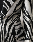 Dolce & Gabbana Black White Polyester Women Blazer Jacket