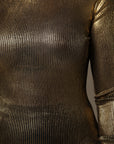 Dolce & Gabbana Gold Round Neck Long Sleeve Pullover Top