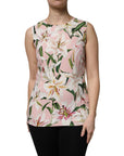 Dolce & Gabbana Multicolor Floral Print Round Neck Tank Top