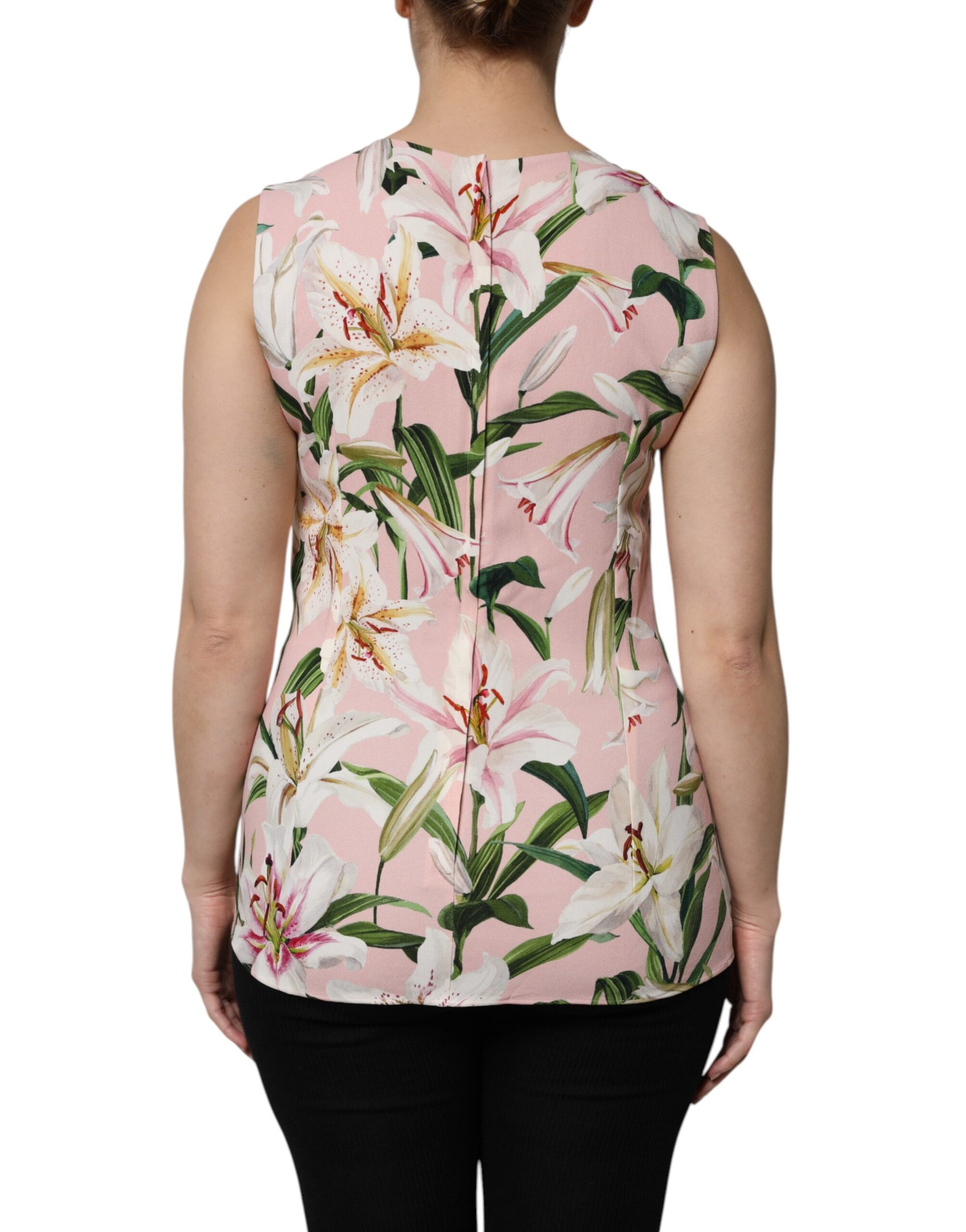 Dolce &amp; Gabbana Multicolor Floral Print Round Neck Tank Top