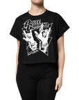Dolce & Gabbana Black Cotton Printed Short Sleeves T-shirt
