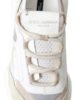 Dolce & Gabbana Sneakers White Beige Leather Sport DAYMASTER Shoes