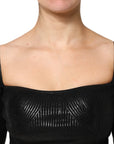 Dolce & Gabbana Black Viscose Long Sleeves Fitted Blouse Top