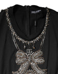 Dolce & Gabbana Black Cotton Rhinestone Embellished Tank Top