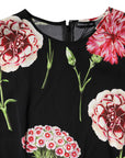 Dolce & Gabbana Black Floral Print Sleeveless Tank Blouse Top