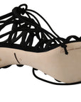 Dolce & Gabbana Black Suede Strap Stilettos Sandals
