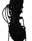 Dolce & Gabbana Black Suede Strap Stilettos Sandals