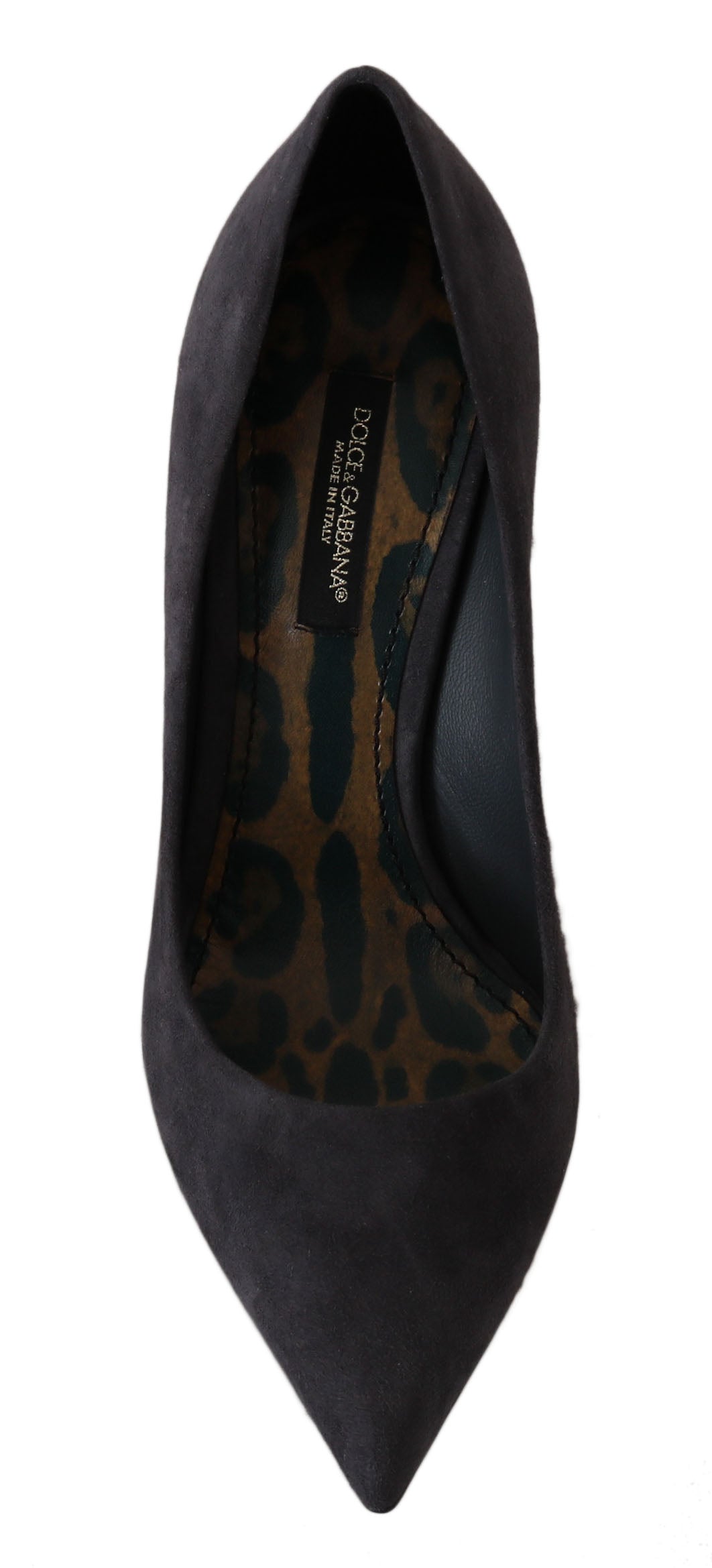 Dolce &amp; Gabbana Gray Suede Leather Stiletto  Shoes Heels