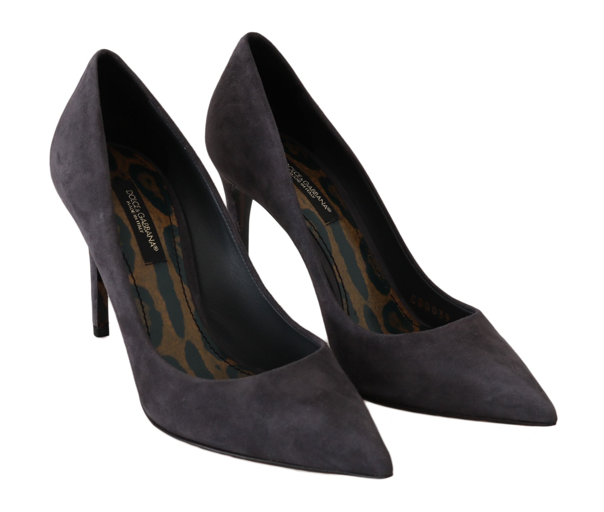 Dolce &amp; Gabbana Gray Suede Leather Stiletto  Shoes Heels