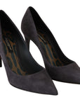Dolce & Gabbana Gray Suede Leather Stiletto  Shoes Heels
