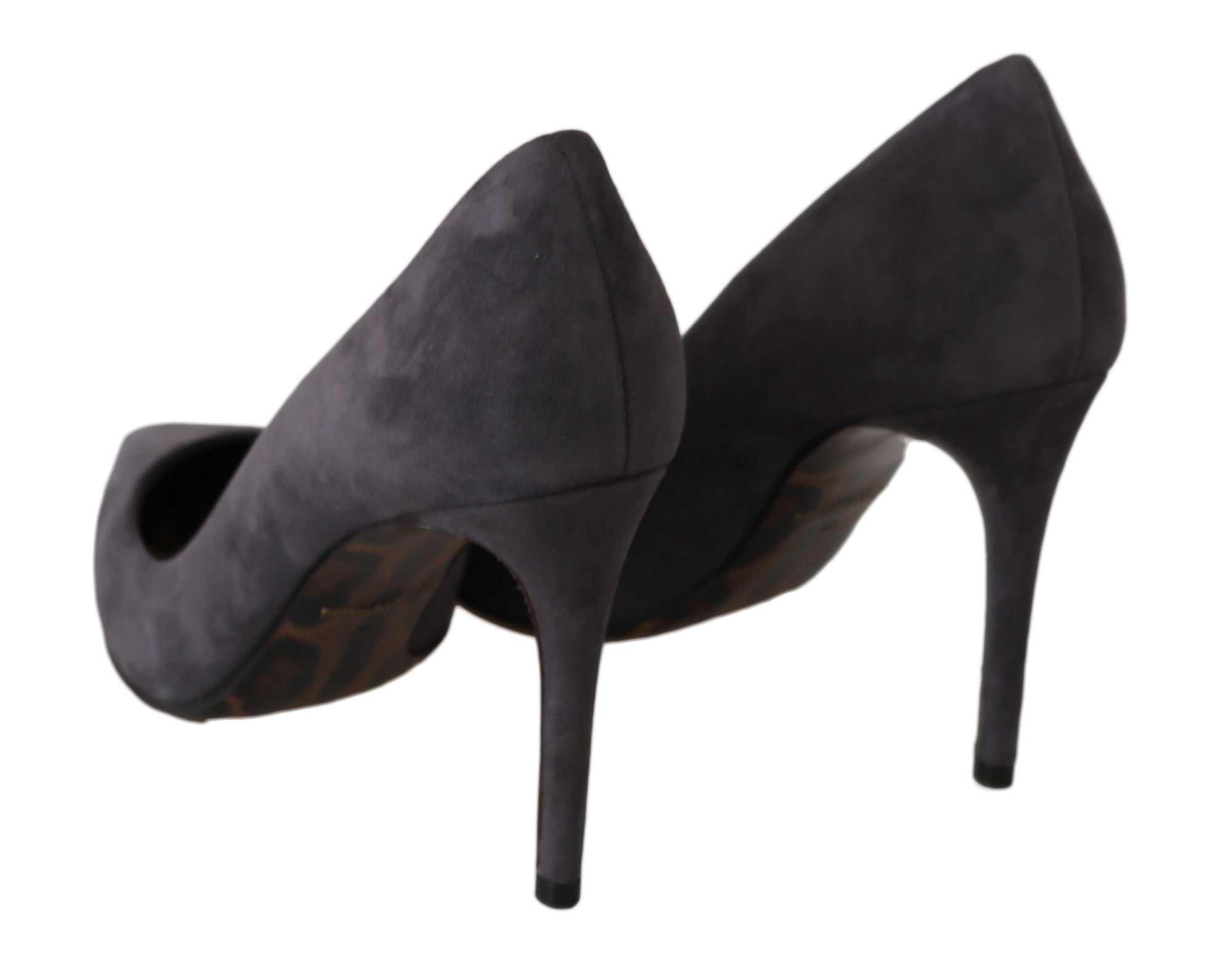 Dolce &amp; Gabbana Gray Suede Leather Stiletto  Shoes Heels