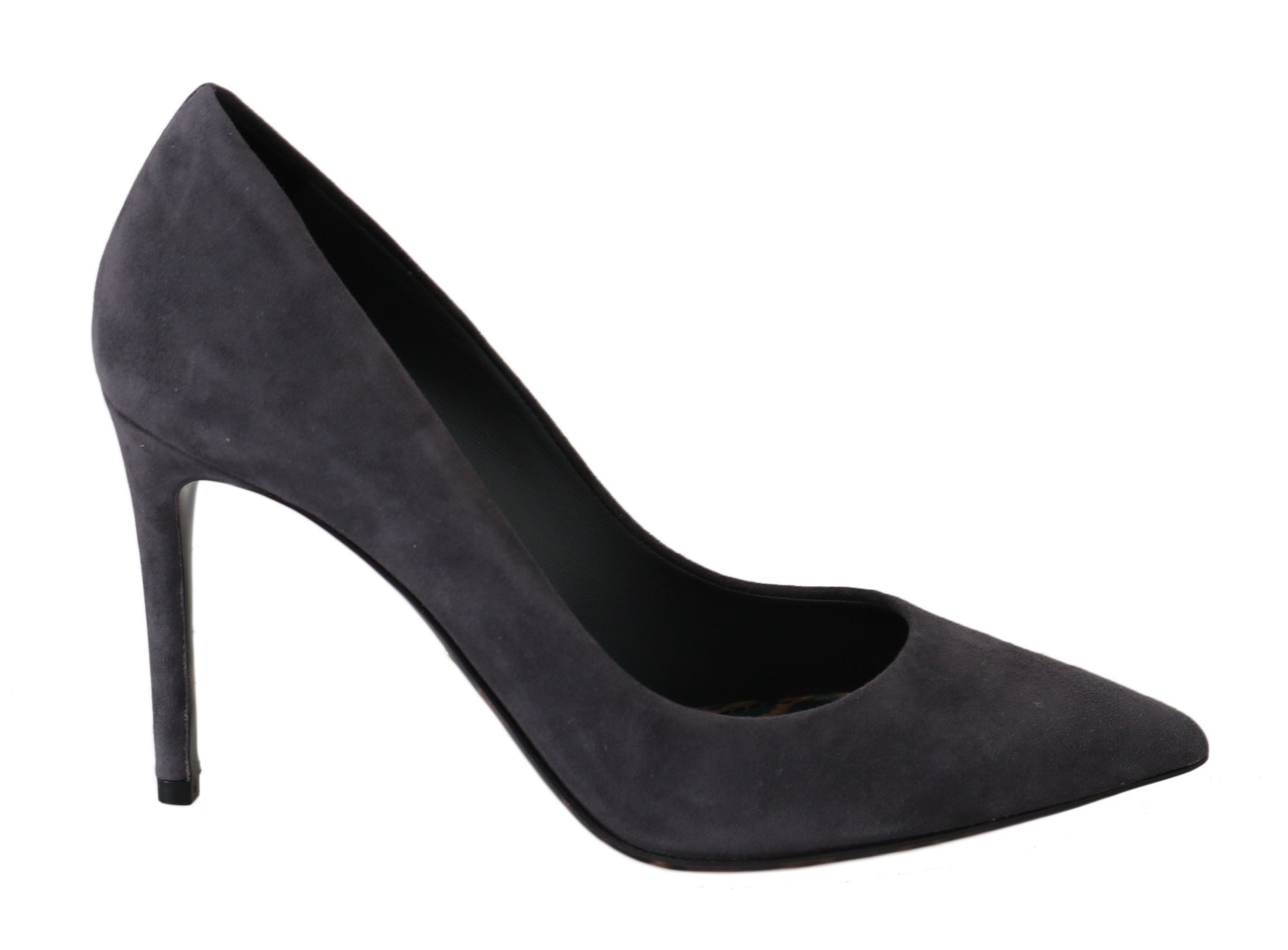 Dolce &amp; Gabbana Gray Suede Leather Stiletto  Shoes Heels