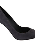 Dolce & Gabbana Gray Suede Leather Stiletto  Shoes Heels