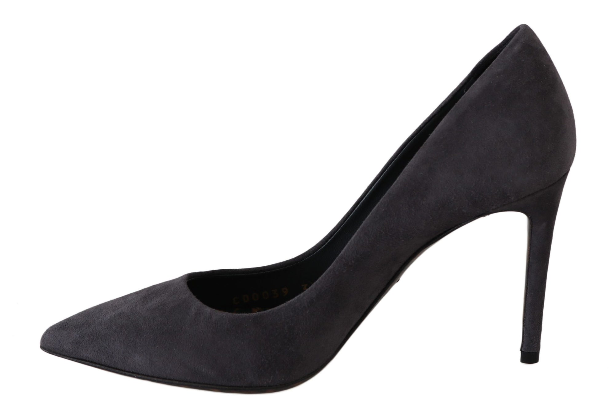 Dolce &amp; Gabbana Gray Suede Leather Stiletto  Shoes Heels