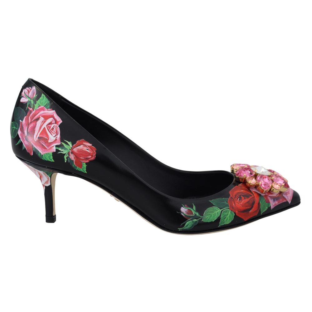 Dolce &amp; Gabbana Black Leather High Heel Pumps