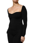 Dolce & Gabbana Black Viscose Long Sleeve Pullover Blouse Top