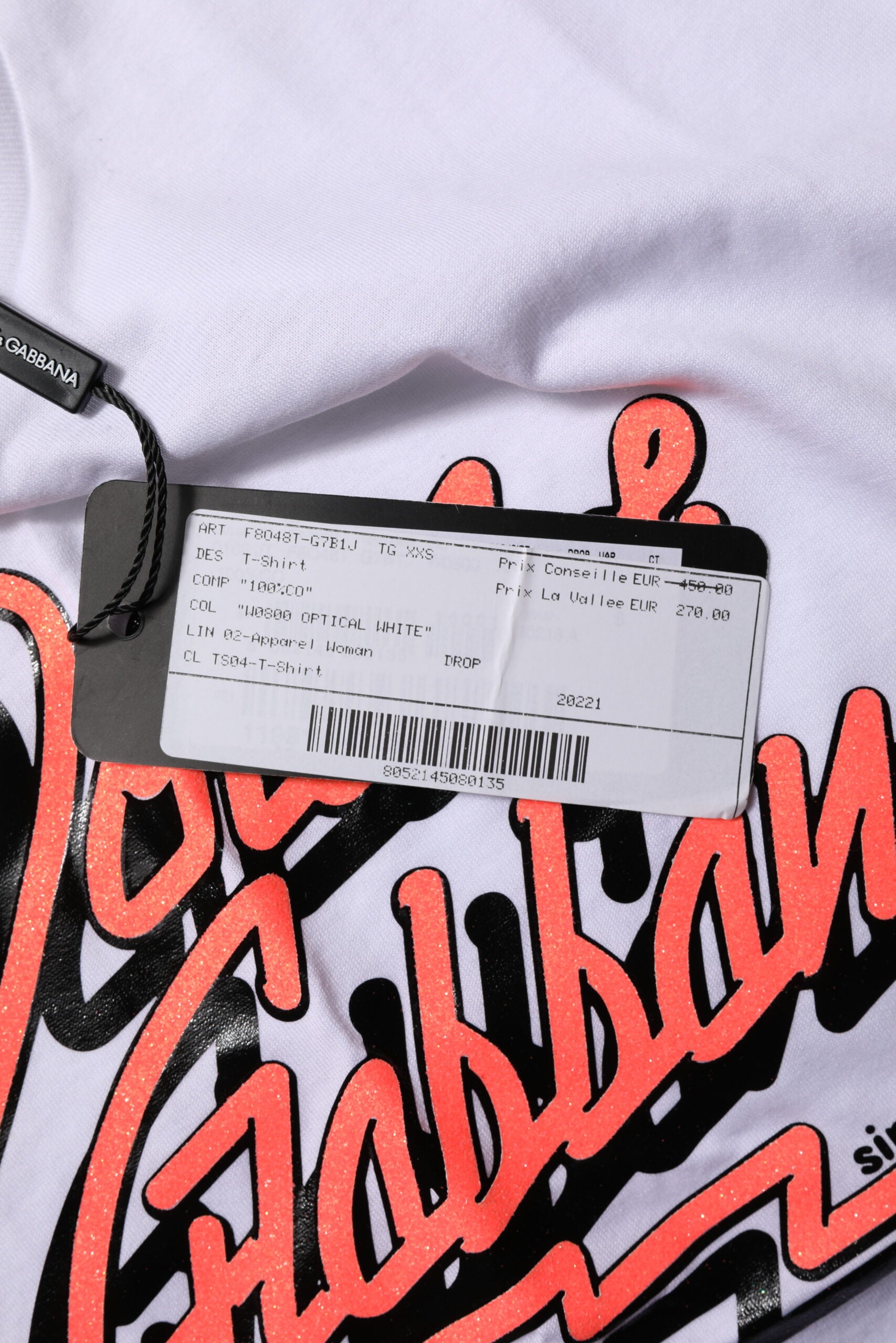 Dolce &amp; Gabbana White Cotton Graphic Print Crew Neck T-shirt