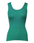 Dolce & Gabbana Green Silk Sleeveless Round Neck Tank Top