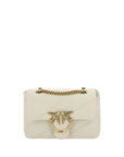 PINKO White Calf Leather Bos Taurus Shoulder Bag