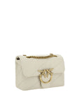 PINKO White Calf Leather Bos Taurus Shoulder Bag