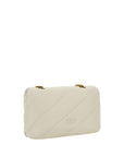 PINKO White Calf Leather Bos Taurus Shoulder Bag