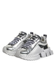 Dolce & Gabbana Silver Leather Super Queen Sneakers Shoes