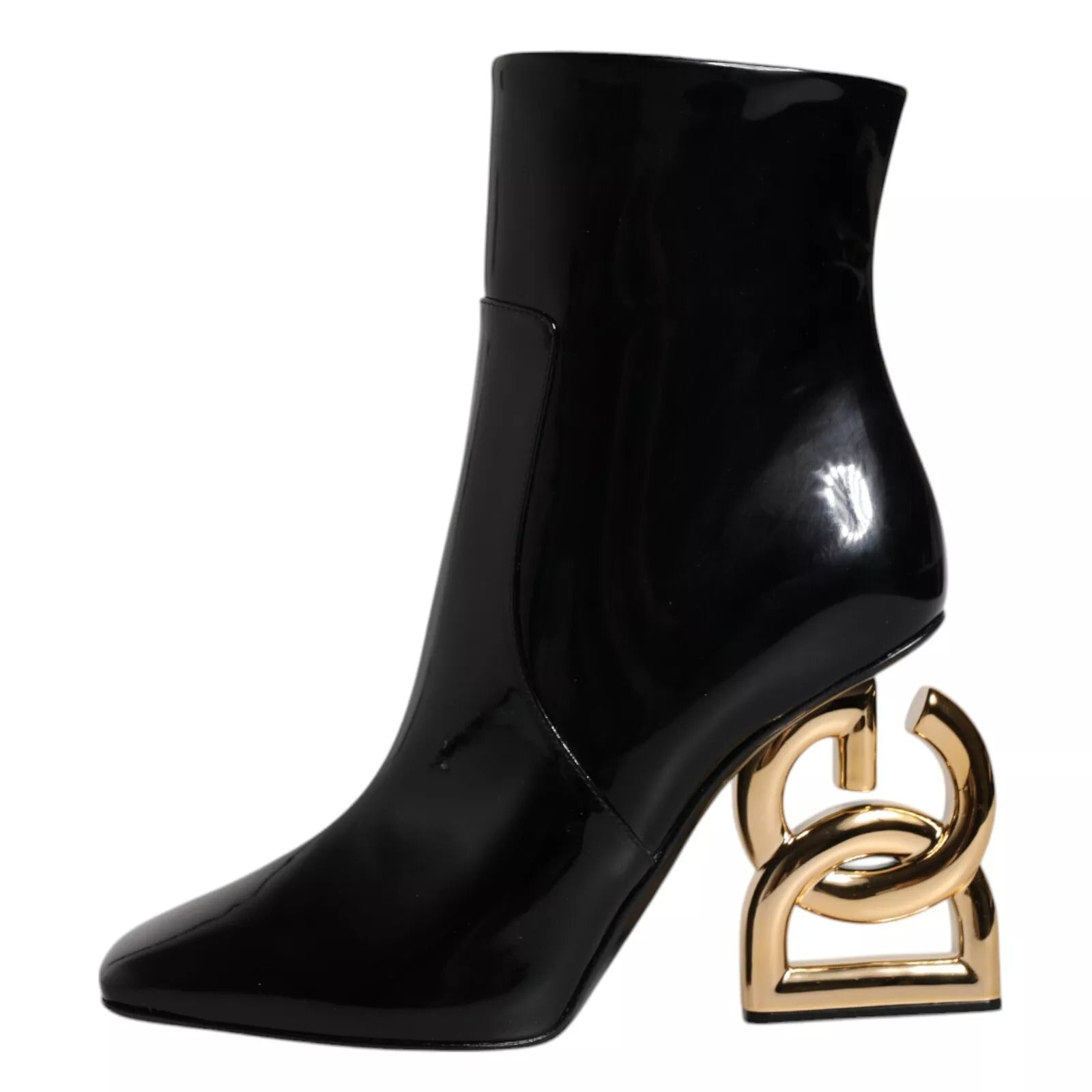 Dolce &amp; Gabbana Black Jackie Leather Mid Calf Boots Shoes