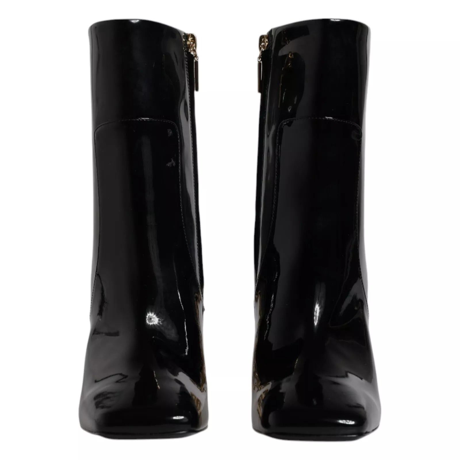 Dolce &amp; Gabbana Black Jackie Leather Mid Calf Boots Shoes