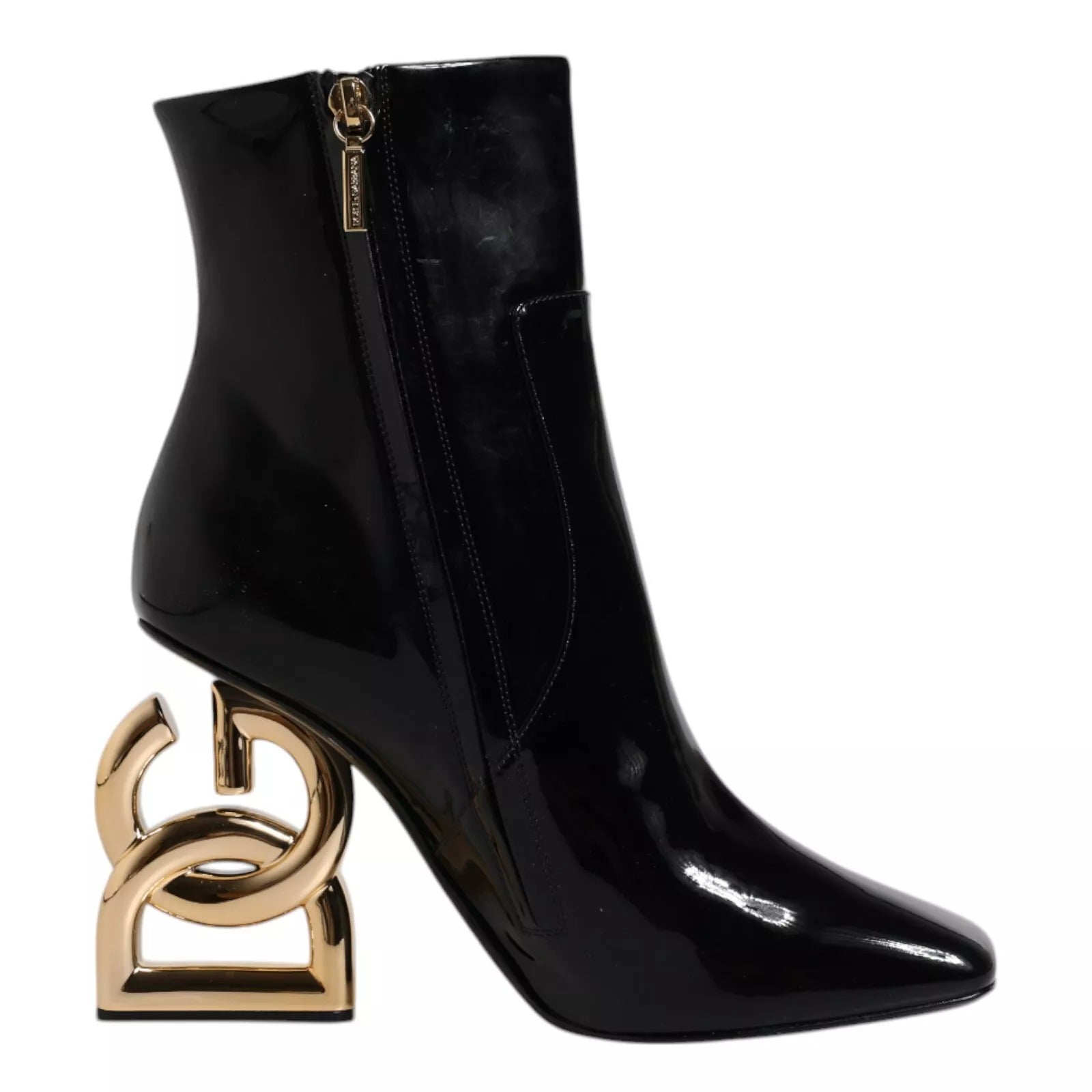 Dolce &amp; Gabbana Black Jackie Leather Mid Calf Boots Shoes