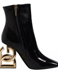 Dolce & Gabbana Black Jackie Leather Mid Calf Boots Shoes