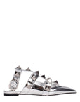 Valentino Garavani Gray Leather Flat Sandals