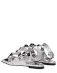 Valentino Garavani Gray Leather Flat Sandals