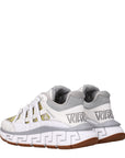 Versace White Leather Athletic Sneakers