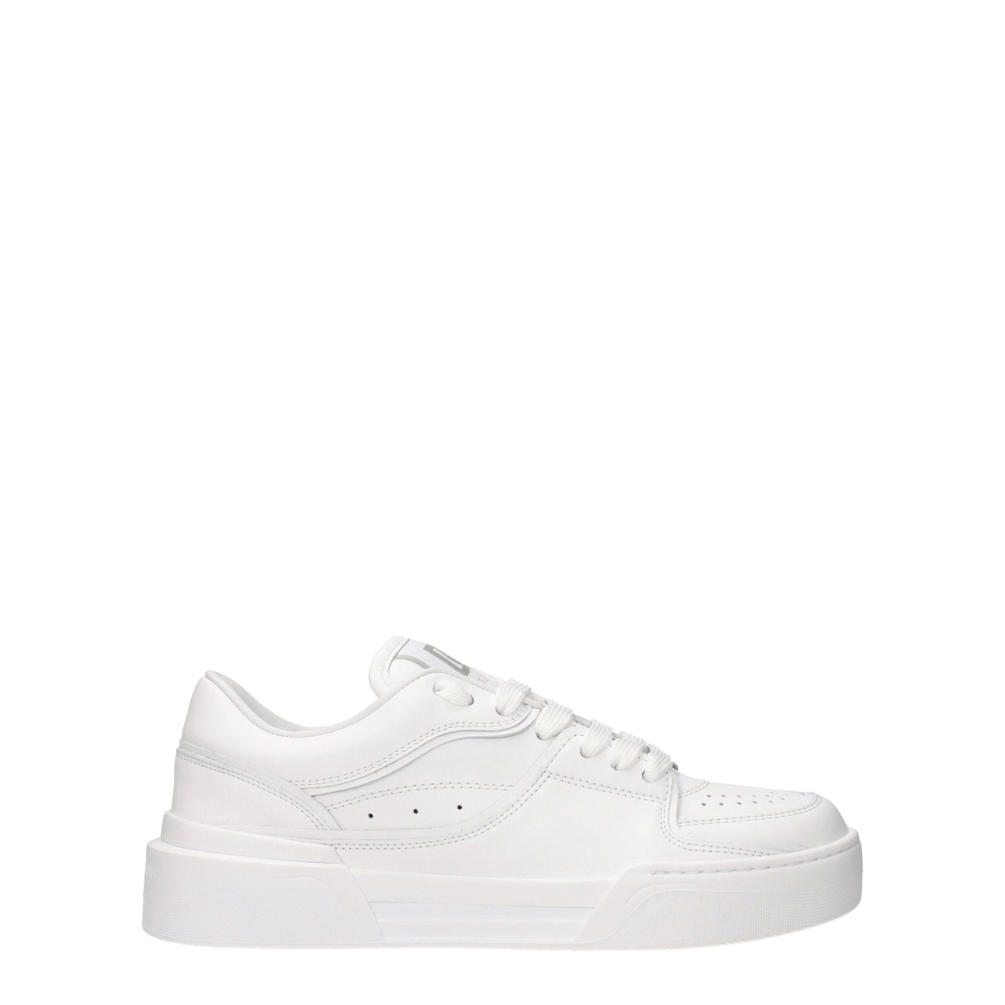 Dolce &amp; Gabbana White Leather Low Top Sneakers