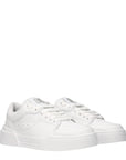 Dolce & Gabbana White Leather Low Top Sneakers